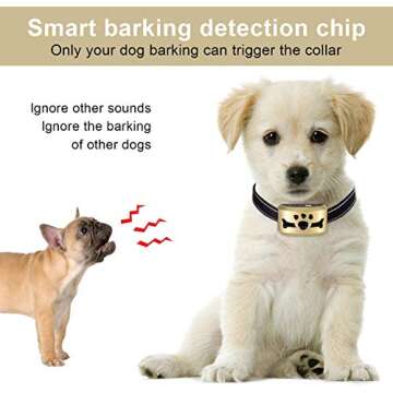 Dog Bark Collar -7 Adjustable Sensitivity and Intensity Levels-Dual Anti-Barking Modes Rechargeable/Rainproof/Reflective -No Barking Control Dog shock Collar for Small Medium Large Dogs