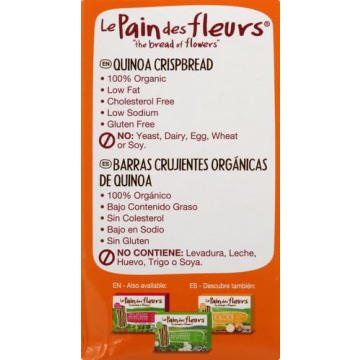 Le Pain des Fleurs Crispbread Quinoa Gluten-Free Snacks 5.3 Oz