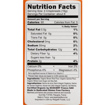 Le Pain des Fleurs Crispbread Quinoa Gluten-Free Snacks 5.3 Oz