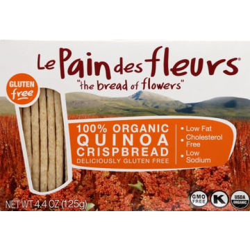 Le Pain des Fleurs Crispbread Quinoa Gluten-Free Snacks 5.3 Oz