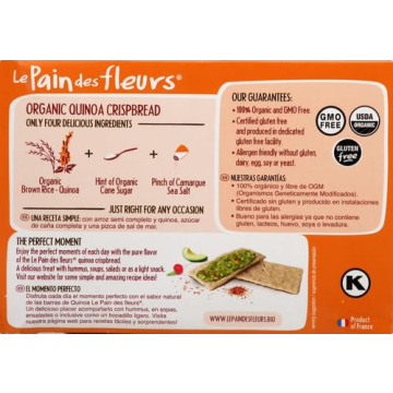 Le Pain des Fleurs Crispbread Quinoa Gluten-Free Snacks 5.3 Oz