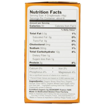 Le Pain des Fleurs Crispbread Quinoa Gluten-Free Snacks 5.3 Oz