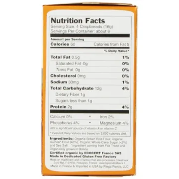 Le Pain des Fleurs Crispbread Quinoa Gluten-Free Snacks 5.3 Oz