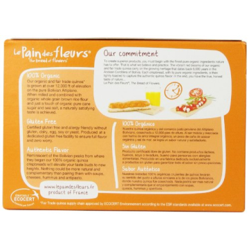 Le Pain des Fleurs Crispbread Quinoa Gluten-Free Snacks 5.3 Oz