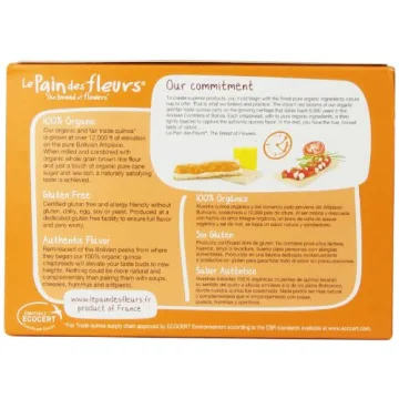 Le Pain des Fleurs Crispbread Quinoa Gluten-Free Snacks 5.3 Oz