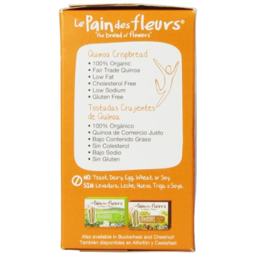 Le Pain des Fleurs Crispbread Quinoa Gluten-Free Snacks 5.3 Oz