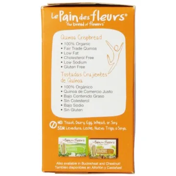 Le Pain des Fleurs Crispbread Quinoa Gluten-Free Snacks 5.3 Oz