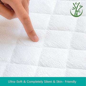Waterproof Quilted Crib Mattress Encasement, Zippered Crib Mattress Protector, Breathable and Absorbent, Viscose Made from Bamboo, 6 Sides Fully Encased Cover