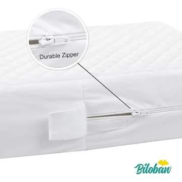 Waterproof Quilted Crib Mattress Encasement, Zippered Crib Mattress Protector, Breathable and Absorbent, Viscose Made from Bamboo, 6 Sides Fully Encased Cover