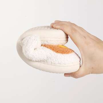 Qubuwalk Halloween Pumpkin Slippers for Women Men Spooky Slides Soft Plush Fuzzy Slippers Cozy House Slippers Indoor Outdoor Shoes