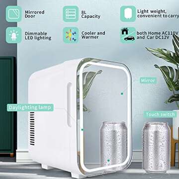 ZLPTEAM Mini Fridge, Portable Small fridge 8 Liter, Compact Fridge for Skincare, Beauty Fridge for B...