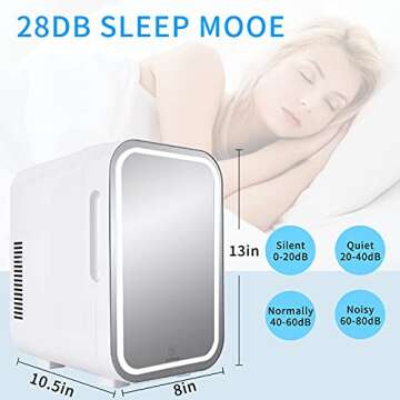 ZLPTEAM Mini Fridge, Portable Small fridge 8 Liter, Compact Fridge for Skincare, Beauty Fridge for Bedroom, Dorm