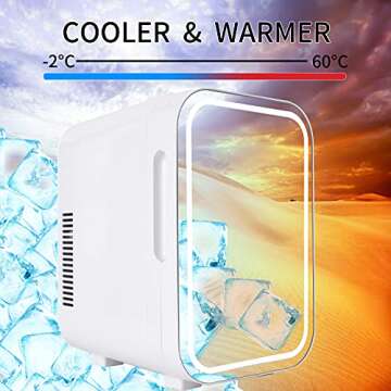 ZLPTEAM Mini Fridge, Portable Small fridge 8 Liter, Compact Fridge for Skincare, Beauty Fridge for Bedroom, Dorm