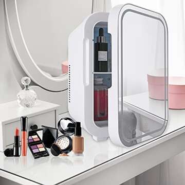 ZLPTEAM Mini Fridge, Portable Small fridge 8 Liter, Compact Fridge for Skincare, Beauty Fridge for Bedroom, Dorm