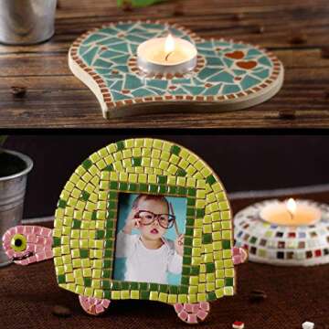 Beginners Mosaic Supplies: 1000 Square Ceramic Tiles, 5mm 0.5 cm 0.19 inch Light Turquoise, WG07