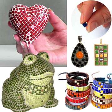 Beginners Mosaic Supplies: 1000 Square Ceramic Tiles, 5mm 0.5 cm 0.19 inch Light Turquoise, WG07