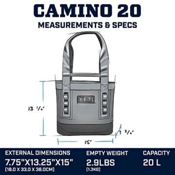 YETI Camino 20 Carryall with Internal Dividers, All-Purpose Utility Bag, Nordic Purple