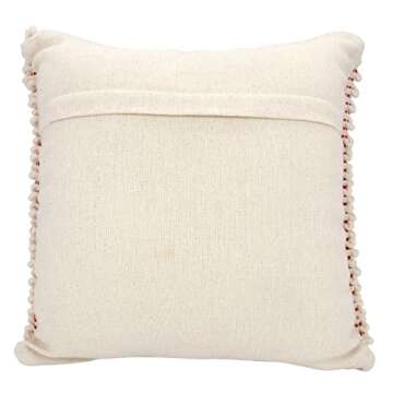 Mina Victory Holiday Pillows Xmas Tree Loops Ivory Red 20"X20" Throw Pillow