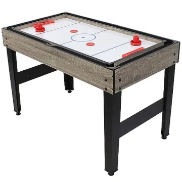 Sunnydaze 10-in-1 Game Table - Combination Multi-Game Table with Billiards, Push Hockey, Foosball, Ping Pong, Chess, Checkers, Backgammon, Bowling, Shuffleboard, Card Games - Classic Wood Stain
