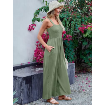 AUTOMET Women's Casual Summer Jumpsuit with Pockets
