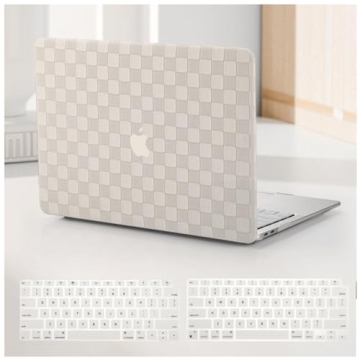 BYCeKe Stylish Checkered Textured Laptop Case for MacBook Air 13 inch