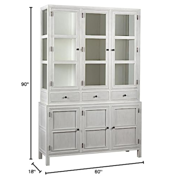 Elegant Noir Colonial White Wash Hutch for Your Home