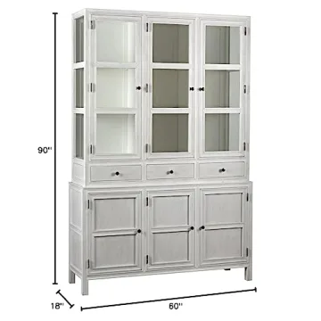 Elegant Noir Colonial White Wash Hutch for Your Home