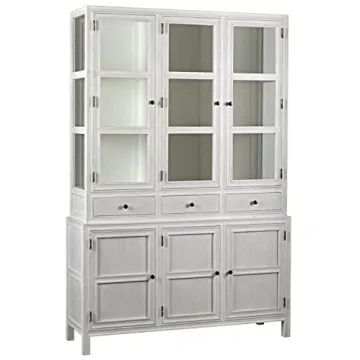 Elegant Noir Colonial White Wash Hutch for Your Home