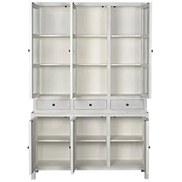 Elegant Noir Colonial White Wash Hutch for Your Home