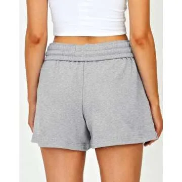 Ezymall Sweat Shorts Women Lounge Cotton Summer Casual Comfy Athletic High Waisted Shorts Running Athletic Shorts with Pockets Fashion Clothes 2023 Grey