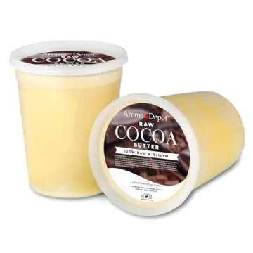Aroma Depot 2lb / 32 oz Raw Cocoa Butter Unrefined 100% Natural Pure Great for Skin, Body, Hair Care. DYI Body Butter, Lotions, Creams Reduces Fine Lines, Wrinkles, used for eczema psoriasis