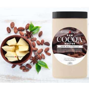 Aroma Depot 2lb / 32 oz Raw Cocoa Butter Unrefined 100% Natural Pure Great for Skin, Body, Hair Care. DYI Body Butter, Lotions, Creams Reduces Fine Lines, Wrinkles, used for eczema psoriasis