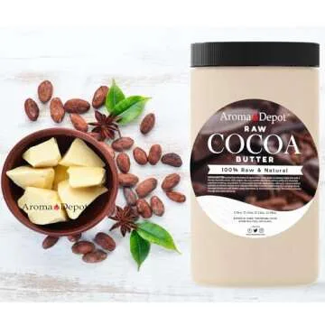 Aroma Depot 2lb / 32 oz Raw Cocoa Butter Unrefined 100% Natural Pure Great for Skin, Body, Hair Care. DYI Body Butter, Lotions, Creams Reduces Fine Lines, Wrinkles, used for eczema psoriasis