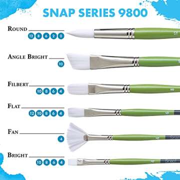 Princeton 9850R-6 Taklon Round 6 Snap Brush, Size 6, Blue