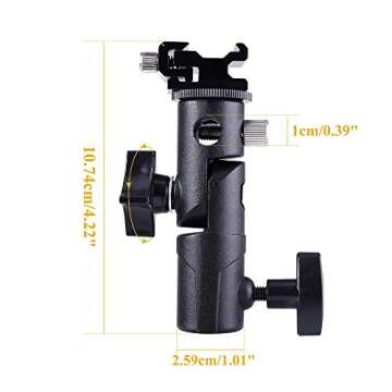 FOTYRIG Camera Speedlite Mount Flash Stand Bracket Umbrella Mount Holder Shoe Mount Compatible with Nikon Pentax Olympus Nissin Metz and Other Speedlite Flashes E Type-2 Pack