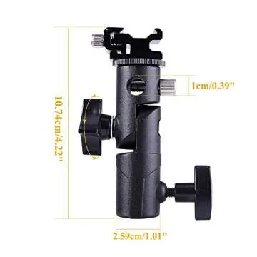 FOTYRIG Camera Speedlite Mount Flash Stand Bracket Umbrella Mount Holder Shoe Mount Compatible with Nikon Pentax Olympus Nissin Metz and Other Speedlite Flashes E Type-2 Pack