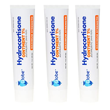 (3 Pack) Globe Hydrocortisone Maximum Strength Transparent Ointment 1%, 1 oz, Anti-Itch Topical Oint...