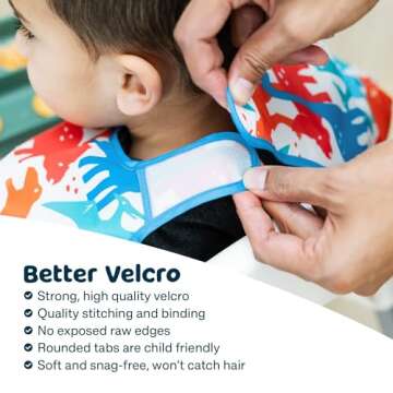 Tiny Twinkle Mess Proof Baby Bib 2 Pack - Waterproof Smock Bib for Eating