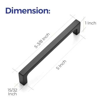 Ravinte 30 Pack Durable 5 Inch Matte Black Cabinet Pulls