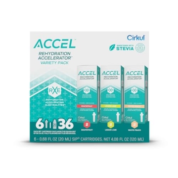 Cirkul Accel Flavor Cartridge Variety Pack, 6-Pack (2 Lemon Lime, 2 White Peach, 2 Grapefruit)