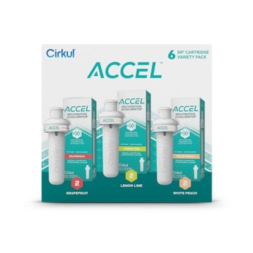 Cirkul Accel Flavor Cartridge Variety Pack, 6-Pack (2 Lemon Lime, 2 White Peach, 2 Grapefruit)