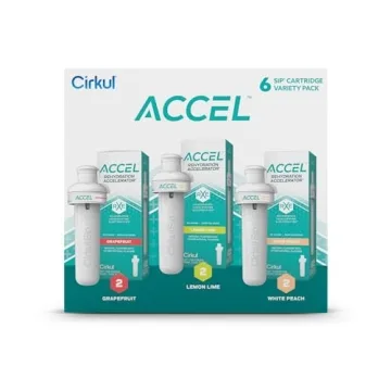 Cirkul Accel Flavor Cartridge Variety Pack, 6-Pack (2 Lemon Lime, 2 White Peach, 2 Grapefruit)
