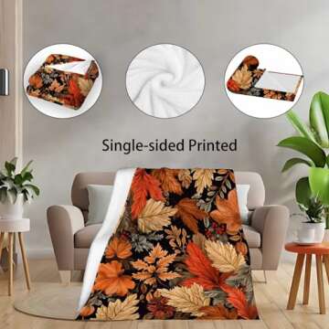 YucZiken Luxurious Autumn Leaf Throw Blanket for All