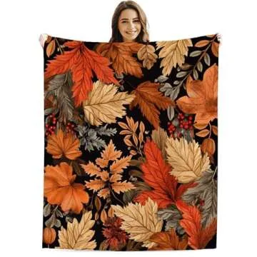 YucZiken Luxurious Autumn Leaf Throw Blanket for All