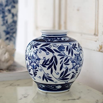 A&B Home Blue & White Porcelain Vase for Elegant Decor