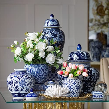 A&B Home Blue & White Porcelain Vase for Elegant Decor