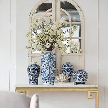 A&B Home Blue & White Porcelain Vase for Elegant Decor