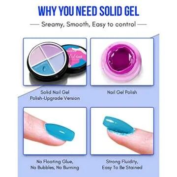 Nailive 4 in 1 Solid Gel Nail Polish Set for DIY Nail Art