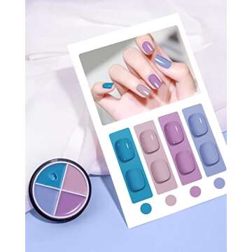 Nailive Solid Gel Nail Polish Set, 4 Colors Pudding Cream Gel Nail Polish with Brush, Fall Winter Nail Lacquer UV Soak Off Gel Cured Required Nail Art DIY Salon Manicure at Home