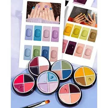 Nailive 4 in 1 Solid Gel Nail Polish Set for DIY Nail Art